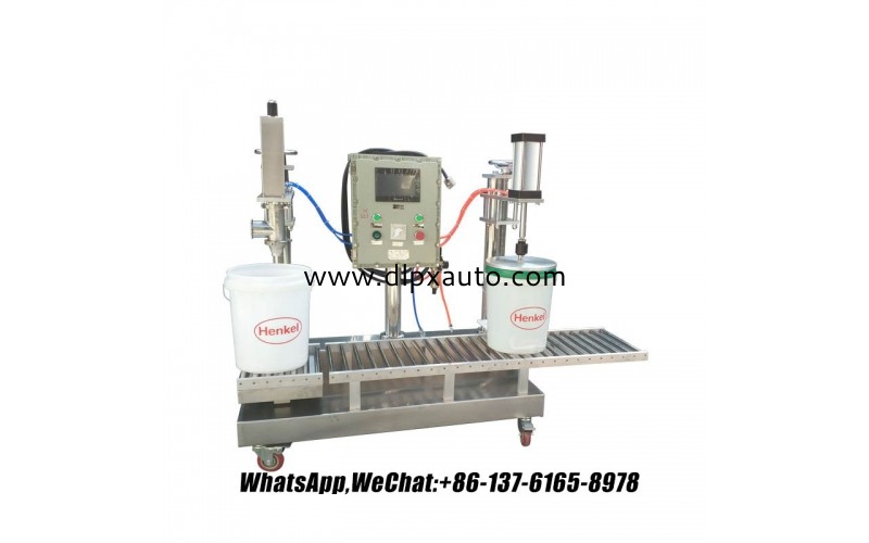 半自動 5L 至 25L 灌裝機 -完美的油漆、膠水、涂料、發動機油、潤滑劑、洗滌劑和農藥
